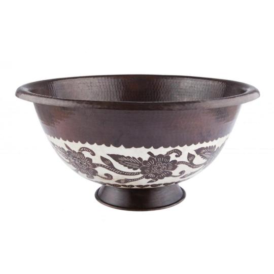viragos rez magas mosdotal mosogato mediterran mexikoi furdoszoba konyha kezmoso handmade kezzel keszult cerames sotet mintas dekor antikolt felujitas butor lakberendezes.jpg